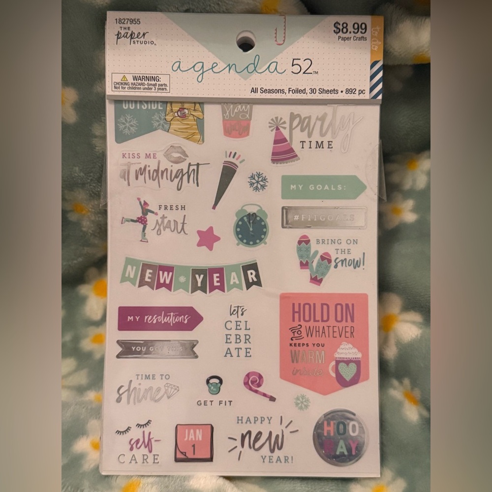 The Paper Studio Agenda 52 All Year Seasons Foiled Sticker Pack Sheet